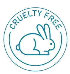 Logo mit Hase und Aufschrift  - Cruelty Free - – Symbol für tierversuchsfreie Produkte.