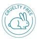 Logo mit Hase und Aufschrift  - Cruelty Free - – Symbol für tierversuchsfreie Produkte.