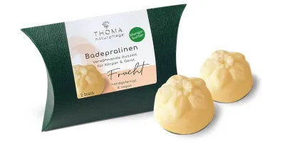 Badepralinen mit Mangobutter- Frucht