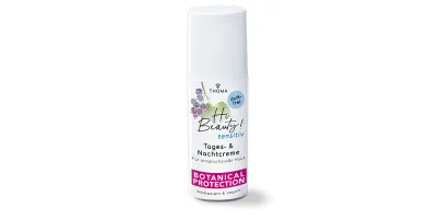 THOMA Hi Beauty! Sensitiv Tages- & Nachtcreme – Duftfreie, vegane Pflege mit Botanical Protection für anspruchsvolle Haut im praktischen Airless-Spender.