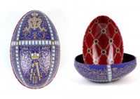 Metalldose im Fabergé- Stil-Krone